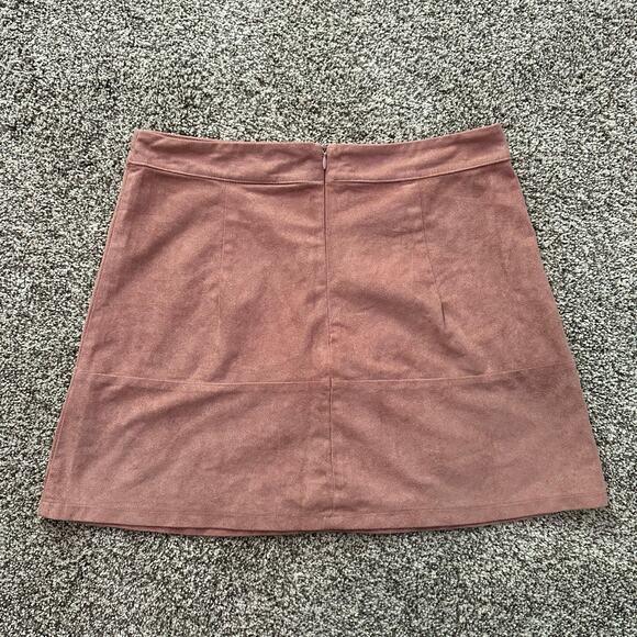 Lulus Shenandoah mauve pink suede mini skirt size M - Picture 3 of 8